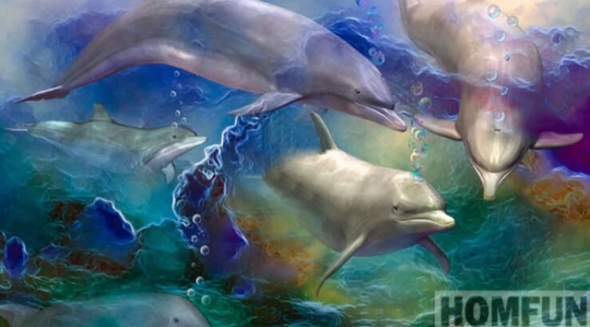 Mirror Porpoise Diy 5D Diamond Painting Kit Full Square & Round Drill