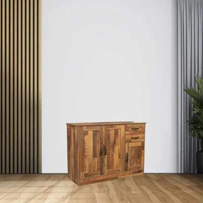 Modern Wood Buffet Sideboard With 2 Doors&1 Storage And 2Drawers -Entryway Serving Storage Cabinet Doors-Dining Room Console, 43.3 Inch