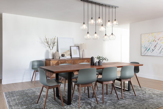 Sirius - Solid Walnut Dining Table with Black Steel Trapezoid Legs | Made To Order