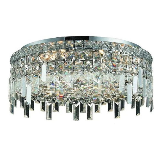 Elegant Lighting 6-light Chrome 20-inch Royal Cut Crystal Clear Flush Mount