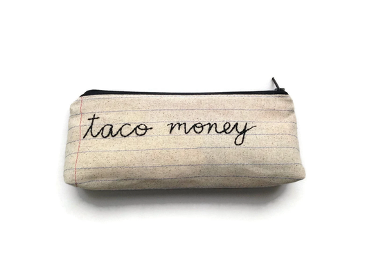 Taco Money Bag - Handmade Pencil Case Lovers Gift Made To Order