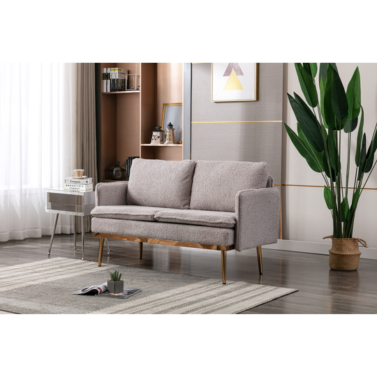 Modern & Stylish Polyester Upholstery Accent Sofa Loveseat with Stainless Feet & Chic Seat, Plywood Frame, Unique Appearance