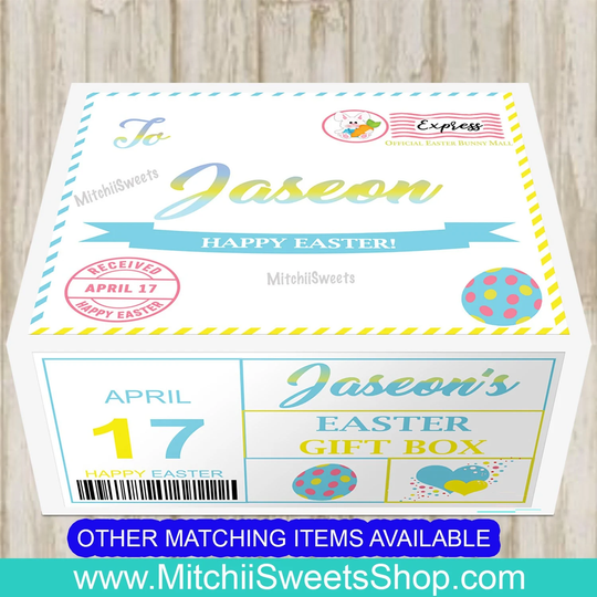Personalized Easter Gift Box - Gift - Box-Favors - Easter - Name - Custom Eggs-Easter Basket - Kids