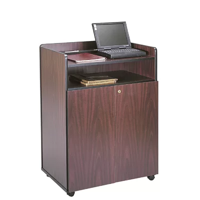40.75" Wood Full Podium with Wheels and Storage