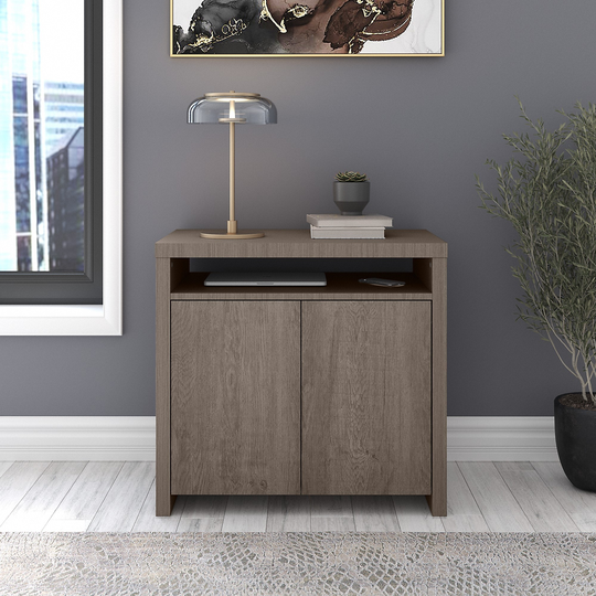 Bristol Accent Storage Cabinet with Doors in Gray by Bush Furniture