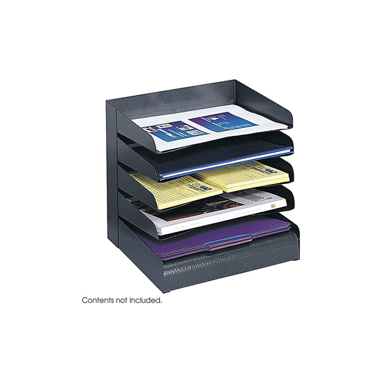 Safco 5-Compartment Black Steel File Organizer - 11.25" x 9.5" x 12"