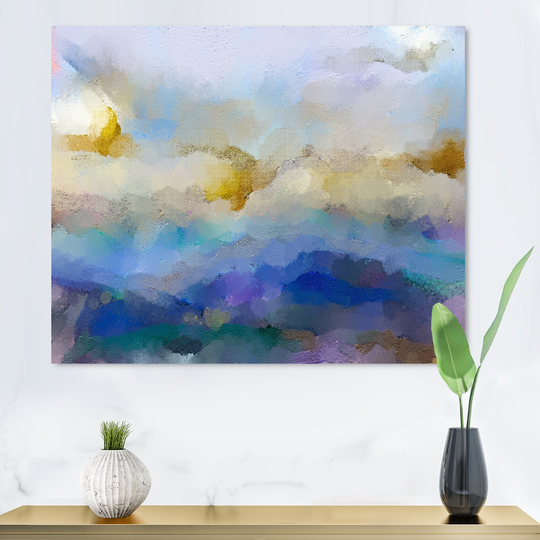 Designart 'Abstract Colorful Seascape Vii III' Modern Canvas artwork