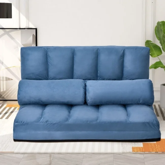 Double Chaise Lounge Sofa Floor Couch and Sofa with Two Pils for Living Room