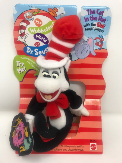 The Cat in Hat Puppet, 90S, Nineties, Vintage, Vintage Finger Puppet, Deadstock, New, Vintage Toy, Toy Puppet