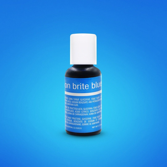 Fast Shipping Neon Brite Blue Chefmaster Gel Food Coloring 20Ml, Color
