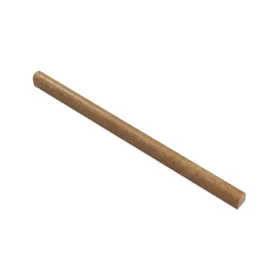 12" x 0.5" Honed Travertine Pencil Liner Tile Trim in Brown
