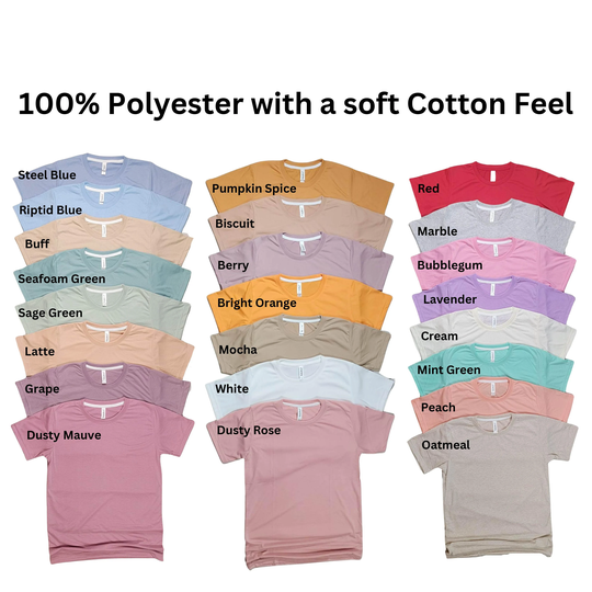 Youth 100% Colored Polyester Sublimation Certified Blank, Crew Neck Shirt