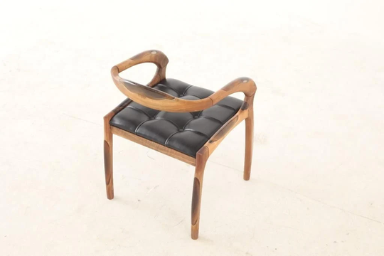 Custom Chair, Transparent Epoxy, Walnut Dining Modern Seat, Solid Walnut Seat
