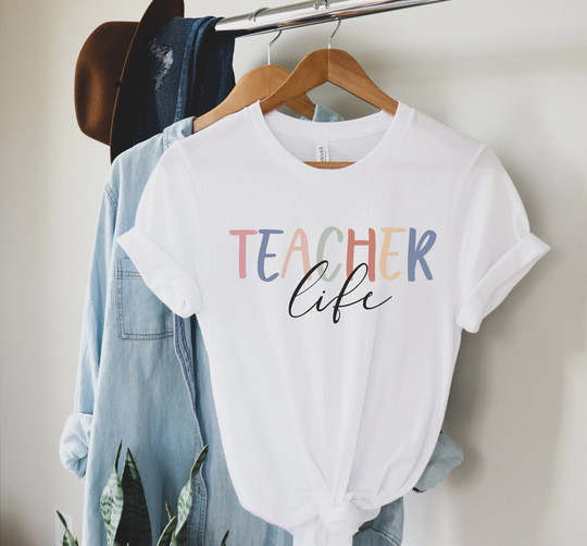 Teacher Colorful Shirt, Inspirational T-Shirt, Leopard Gift For Teachers, Cute Rainbow Teachers