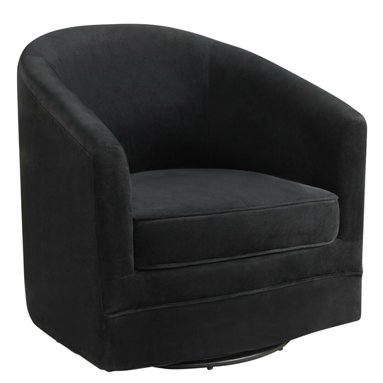 Gymax Modern Swivel Barrel Chair Upholstered Velvet Armchair with - See details