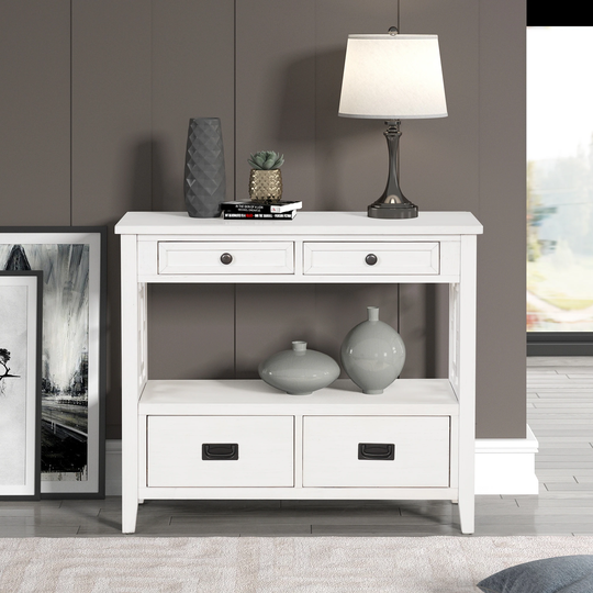 Retro Style Console Table Entry Sofa Table for Entryway Living Room