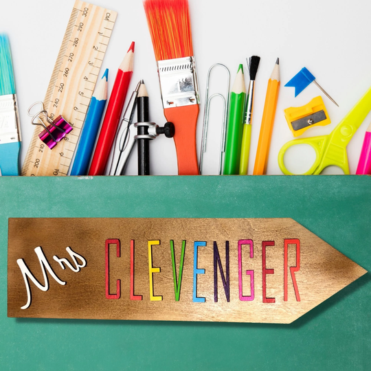Teacher Name Pencil Custom & Personalized | Plate Classroom Sign Or Door Hanger Gift