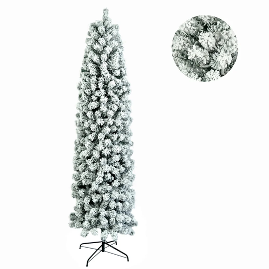 Holiday 7.5ft Pencil Flocking Christmas Tree for Christmas Decoration