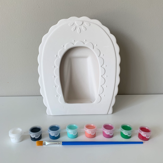 Ruffle Picture Frame, Diy Pottery Painting Kit, Home Décor, Craft Supplies, Ceramic Picture Frame, Ready-To Paint Ceramic, Clay Art Kit
