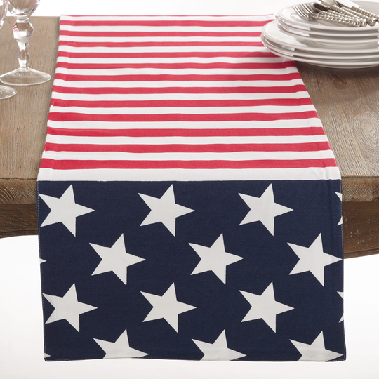 Star Spangled American Flag Design Table Runner