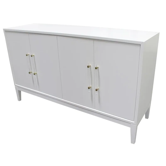 Best Master Furniture White Lacquer 4 Door Sideboard