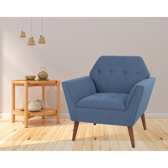 Contemporary 29'' Width Trapezoid Fabric Accent Chair Padded Seat Arm Chairs with Birch Wood Legs for Living Room Chair