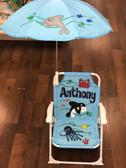 Baby Beach Chair With Under The Sea Design - Personalized