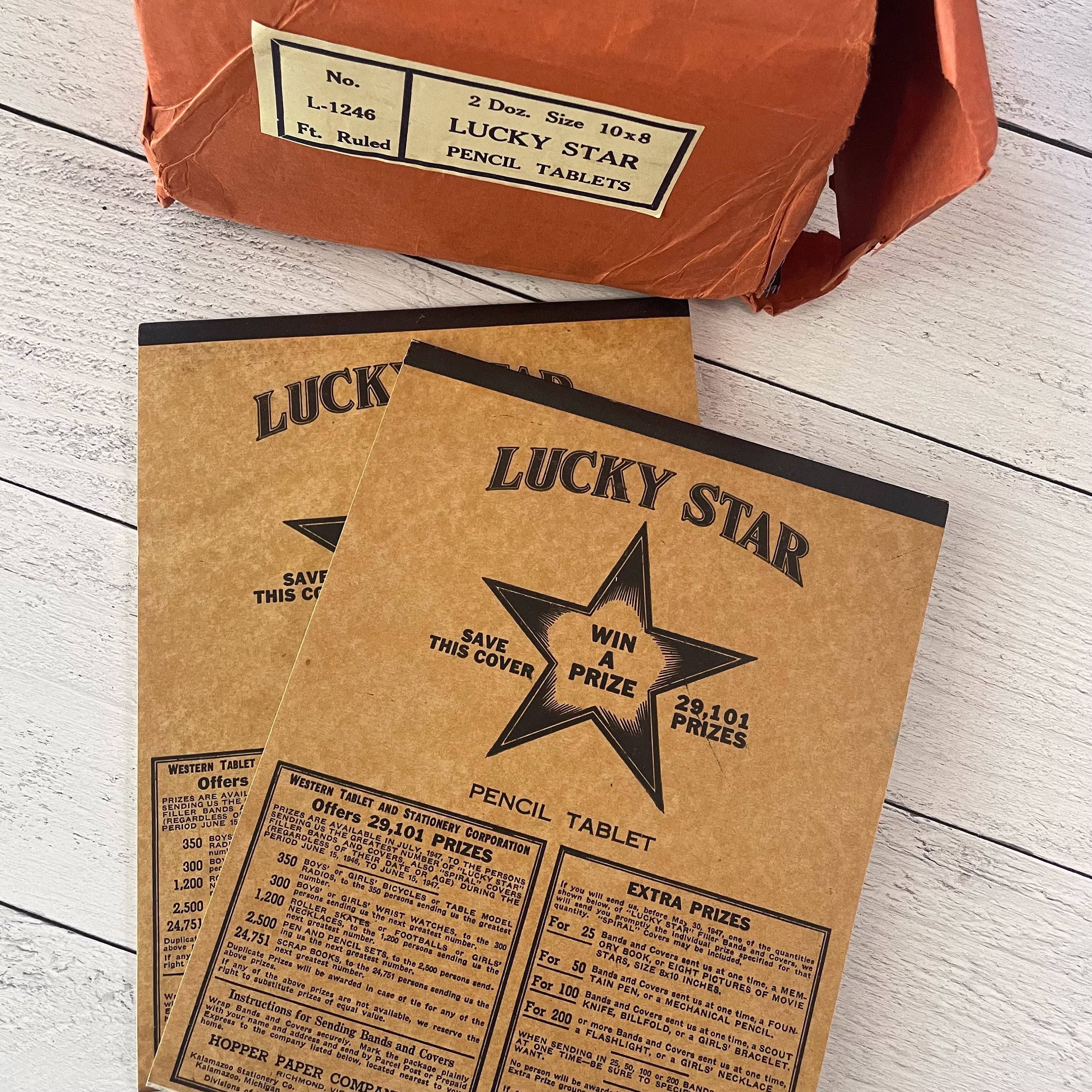 Vintage Lucky Star Pencil Tablet No.l-1246 One