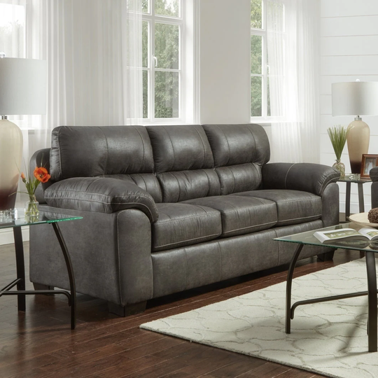 Roundhill Furniture Tirana Contemporary Fabric Pillow-top Arm Sofa in Sequoia Ash