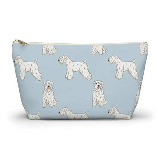 Wheaten Terrier Pouch, Pencil Case, Dog Custom Teacher Bridesmaid Cosmetic Bag, Mom Zipper Makeup Accessory Pouch