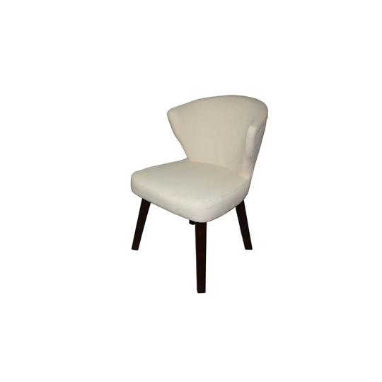 31" Cream and Black Wooden Curve Back Dining or Accent Chair - 31" x 21" x 21"