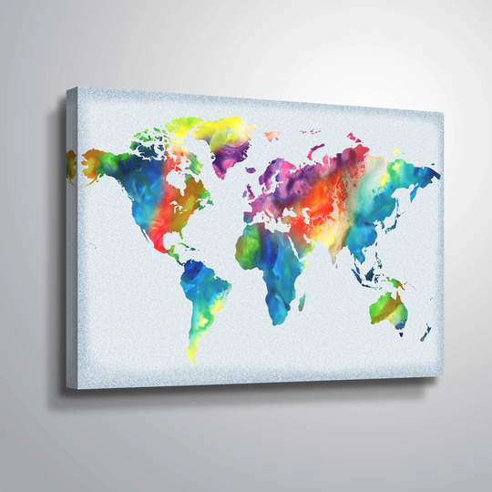 Colors of the world map by Irina Sztukowski Gallery Wrapped Canvas