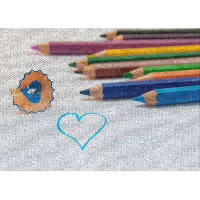 Colored Pencil on a Paper Blue Area Rug