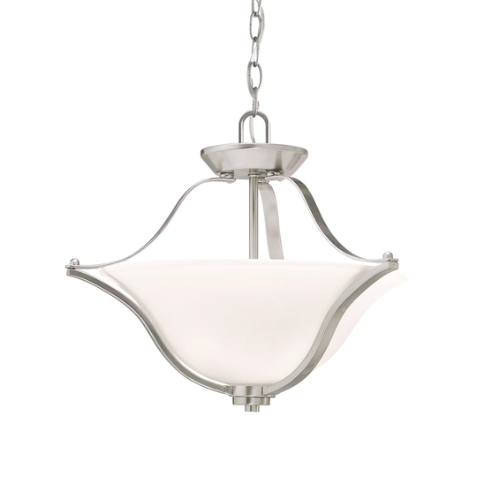 Kichler Lighting Langford Collection 2-light Brushed Nickel LED Pendant/Semi Flush Mount
