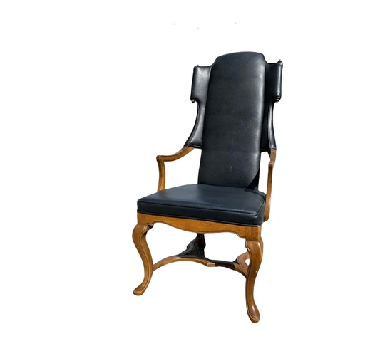 Drexel Geometric Tall Wingback Arm Chair