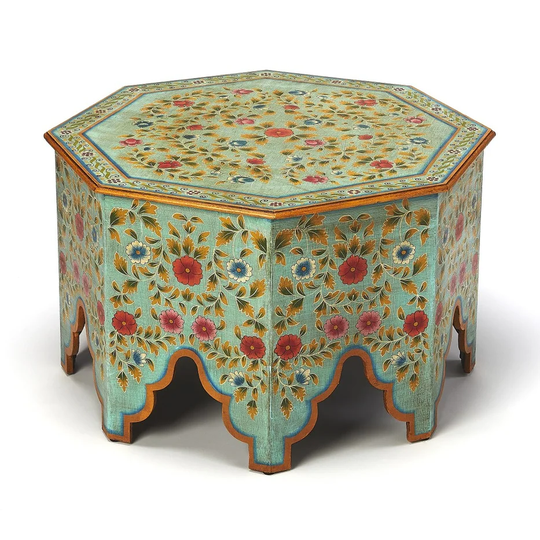 Hand Painted Coffee Table - 28.5' x 28.5' x 18'