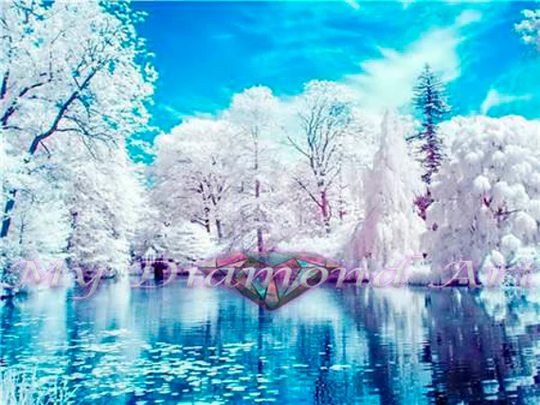 5D Diy My Diamond Art | Winter Lake Painting Kit | New