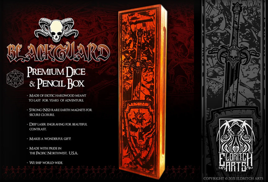 Dice & Pencil Box - Blackguard Rpg, Dungeons & Dragons, Dnd, Pathfinder, Role Playing Gaming Accessories By Eldritch Arts