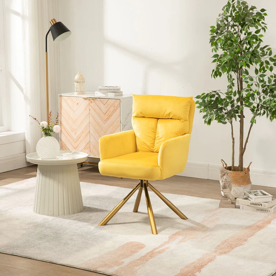 High-Back Upholstered Swivel Accent Chair Armchair