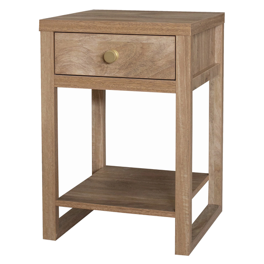 Hadly 23" End Table with Storage Drawer, Natural Wood, 22.5" x 16"