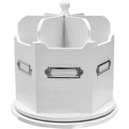 DesignStyles 6 Compartment Spinning Desktop Organizer Rotating Sorter
