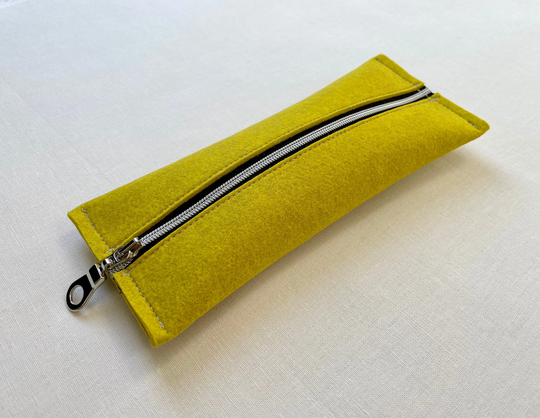 Cactus Green Minimalist Makeup Bag | Pouch Organizer Storage Pencil Case Pen Wool Felt Black Zipper