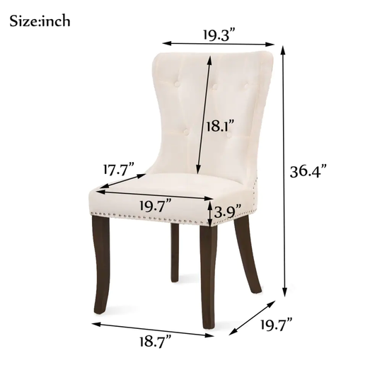Set of 6 Dining Chair Tufted Armless Chair Upholstered Accent Chair