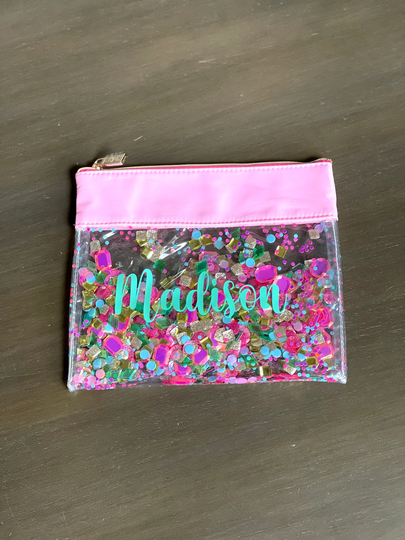 Personalized Think Pink/Be A Gem Pencil Pouch; Check Out The Entire Collection; Great Gift For Girls; Back To School