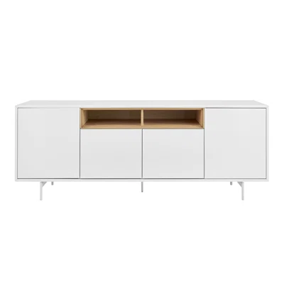 79" Sideboard In White And Oak