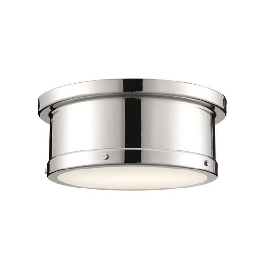Kichler Lighting Serca 14.25 in. 2-Light Polished Nickel Flush Mount Light