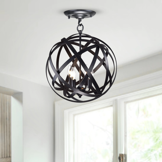 Ethel Iron 4-Light Semi-flush Mount