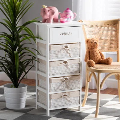 Lombox Modern And Contemporary White Finished Wood And 1-Drawer Storage Unit