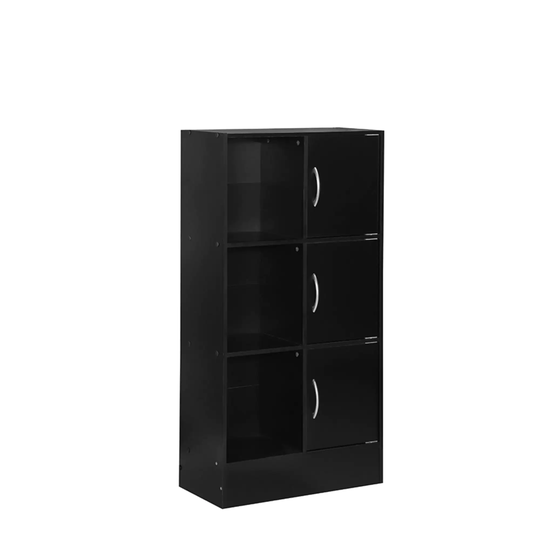 47" Black Multipurpose Bookcase with Doors