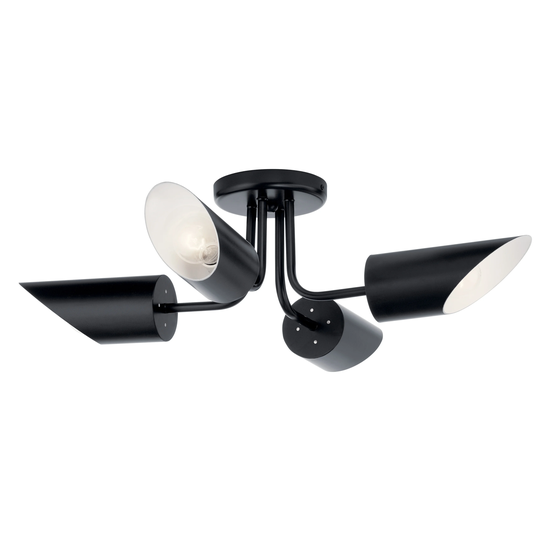 Kichler Lighting Trentino 4-Light Semi Flush Mount Ceiling Light Black
